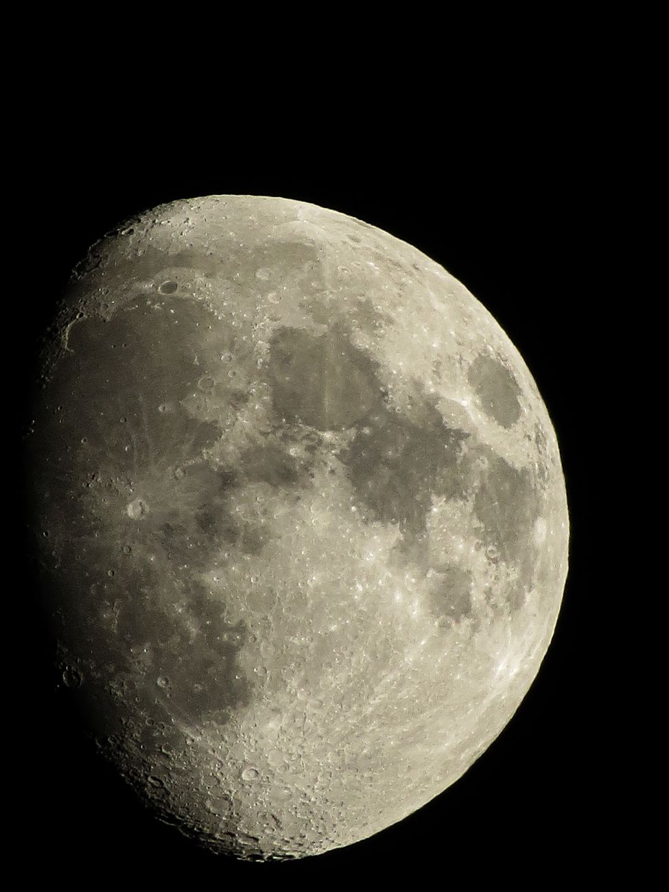 Close-up view of the moon surface and deep outer space
